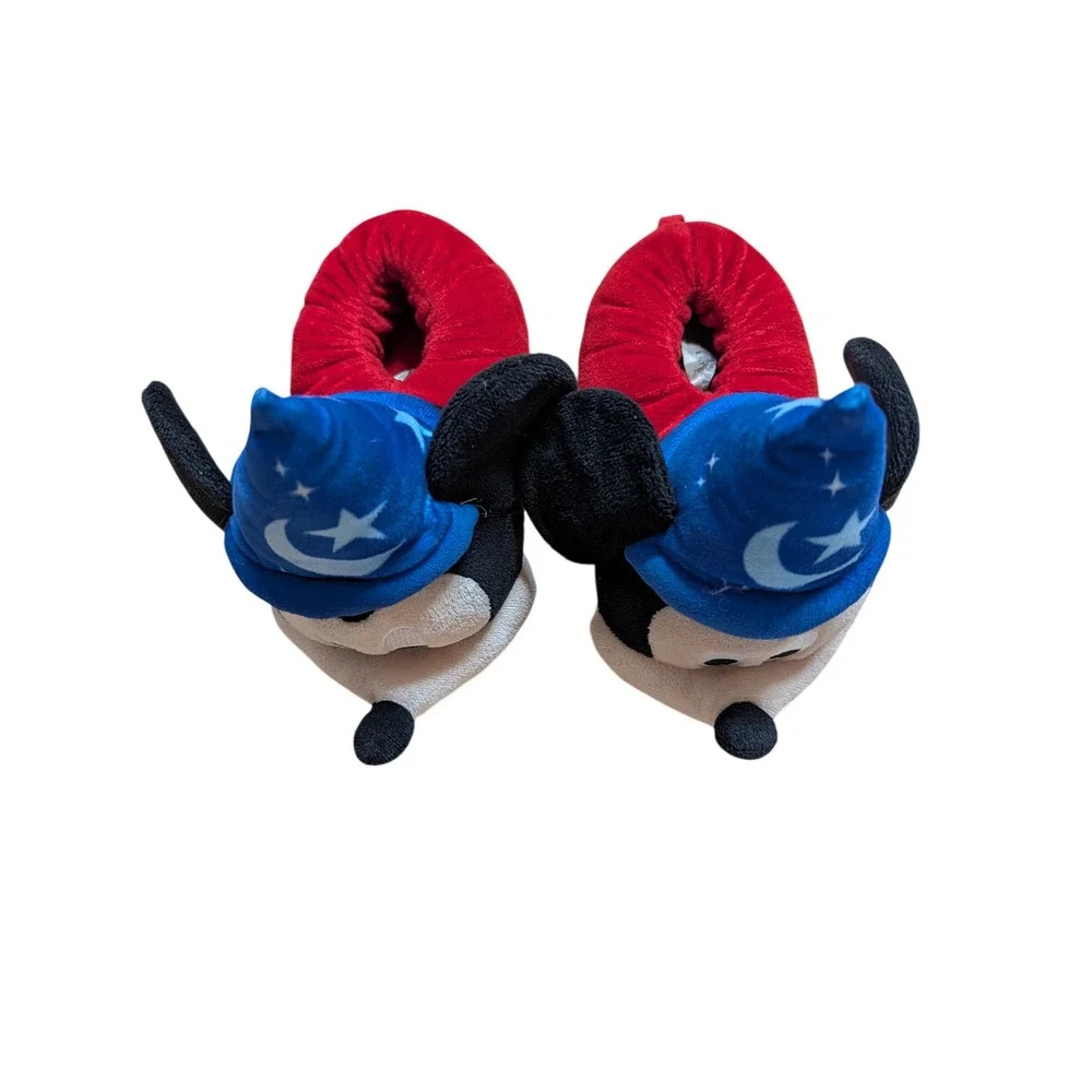 Disney Sorcerer Mickey Mouse Plush Slippers Kids Size Small 5/6 toddler